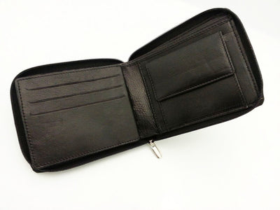 J. Wilson London Mens Designer Zip Around Genuine Soft Real Leather Wallet Credit Card Holder Purse