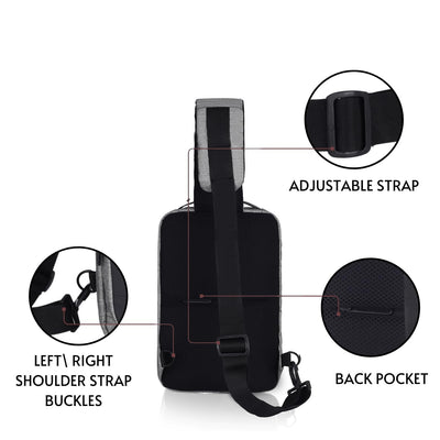 Hudson & James Small Sling Bag, Lightweight Crossbody Backpack for Men Women Kids, Shoulder Bag for Sports and Outdoor Walking Hiking Travel