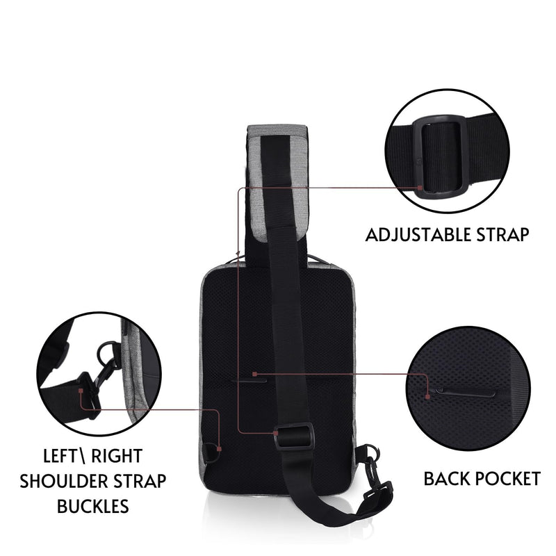 Hudson & James Small Sling Bag, Lightweight Crossbody Backpack for Men Women Kids, Shoulder Bag for Sports and Outdoor Walking Hiking Travel