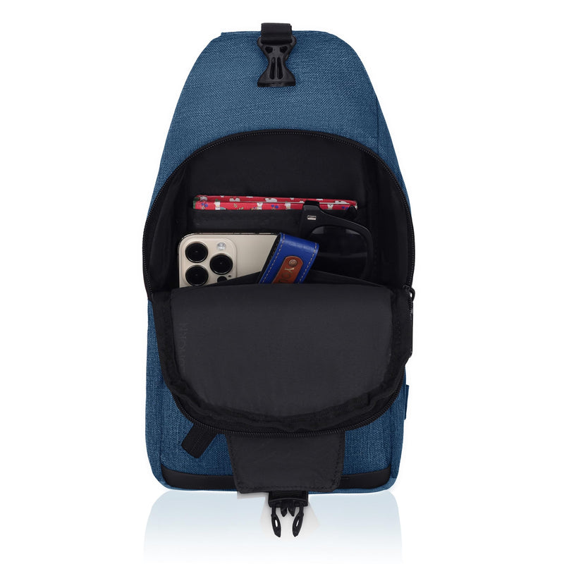Hudson & James Small Sling Bag, Lightweight Crossbody Backpack for Men Women Kids, Shoulder Bag for Sports and Outdoor Walking Hiking Travel
