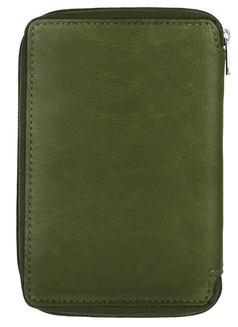 Hudson & James 100% Real Leather Travel Wallet Passport Holder Cover RFID Blocking- Document Case Organizer