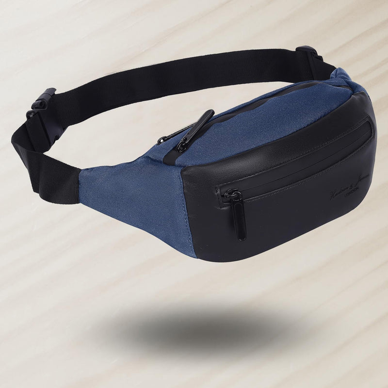 Hudson & James Bumbag Waist Fanny Pack Running Belt for Men Women Unisex Bum Bag Zipper Pockets Adjustable Belt, Waterproof Pocket for Outdoors Workout Hiking Gifts for Men Women