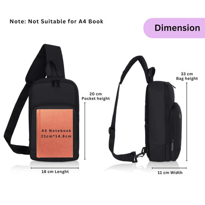 Hudson & James Small Sling Bag, Lightweight Crossbody Backpack for Men Women Kids, Shoulder Bag for Sports and Outdoor Walking Hiking Travel