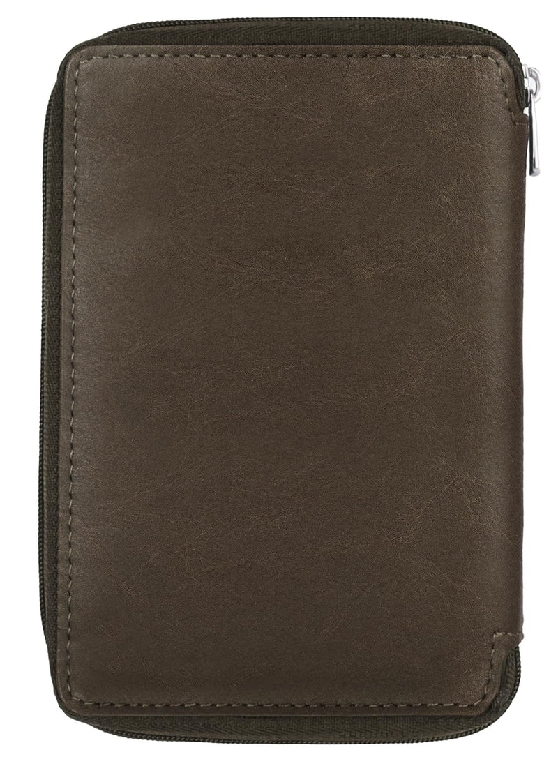Hudson & James 100% Real Leather Travel Wallet Passport Holder Cover RFID Blocking- Document Case Organizer
