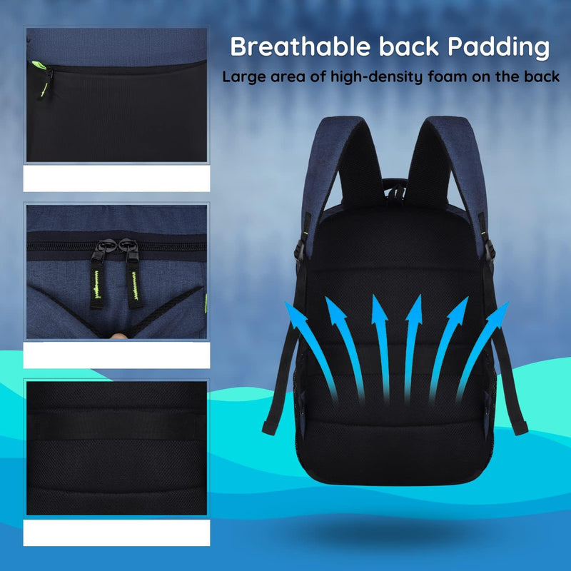 Hudson & James Laptop Backpack, 15.6 inch Business Laptop Rucksack Bag, Water Resistant Travel Cabin Backpack Computer Bag for Women Men College Holiday
