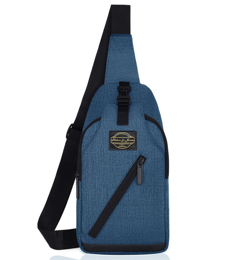 Hudson & James Small Sling Bag, Lightweight Crossbody Backpack for Men Women Kids, Shoulder Bag for Sports and Outdoor Walking Hiking Travel