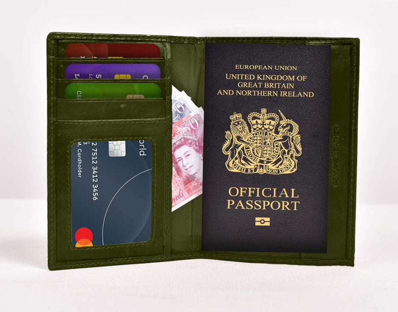 Hudson & James Passport Holder Real Leather RFID Blocking UK Passport Cover Travel Wallet Case with Card Slot Travel Document Organizer Ticket Travel Essential