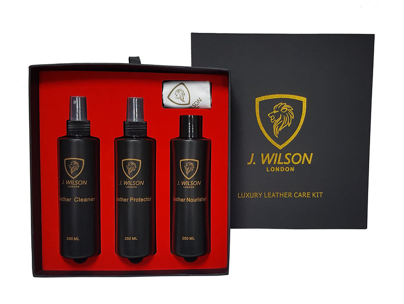 J. Wilson London Complete Leather Care Kit Cleaner Protector Nourisher Care Conditioner Maintain Protection Cream for Sofa Car Seats Handbags etc