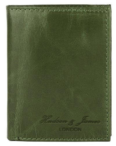 Hudson & James Slim Leather Holder Wallet Mens Minimalist Wallet Pop Up Design, RFID Blocking Metal Bank Card Case with Coins Pocket, ID Window, Hold up to 10 Cards