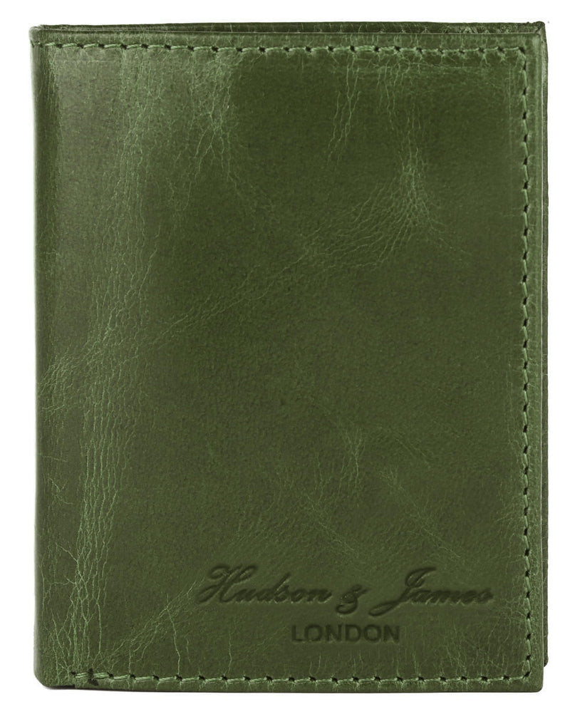 Hudson & James Slim Leather Holder Wallet Mens Minimalist Wallet Pop Up Design, RFID Blocking Metal Bank Card Case with Coins Pocket, ID Window, Hold up to 10 Cards