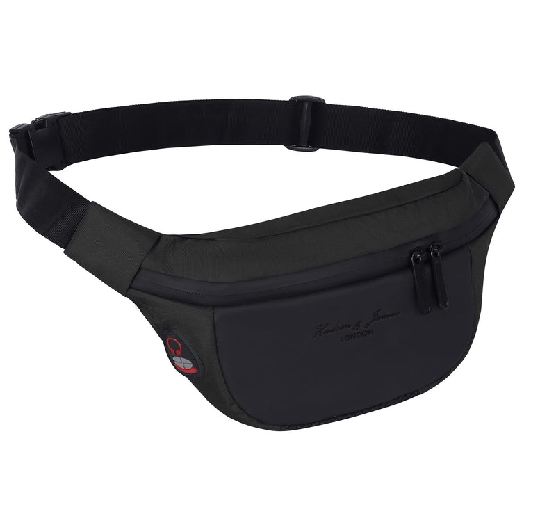 Hudson & James Bumbag Waist Fanny Pack Running Belt for Men Women Unisex Bum Bag Zipper Pockets Adjustable Belt, Waterproof Pocket for Outdoors Workout Hiking Gifts for Men Women