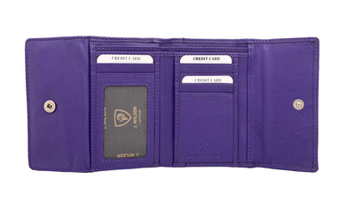 J. Wilson London Ladies RFID Safe Designer Leather Purse Card Women Wallet Zip Pocket Boxed