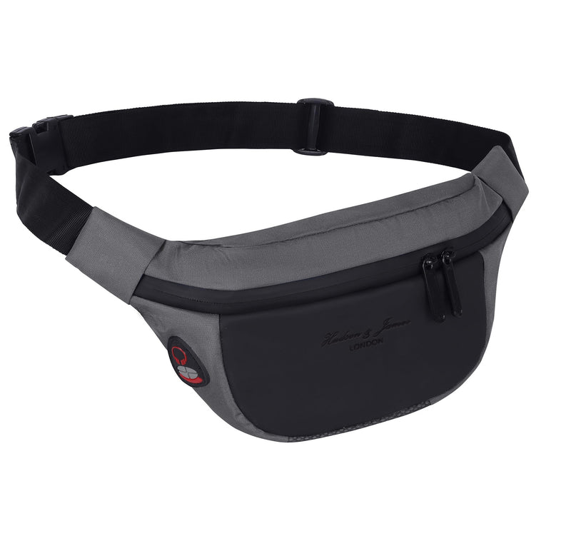 Hudson & James Bumbag Waist Fanny Pack Running Belt for Men Women Unisex Bum Bag Zipper Pockets Adjustable Belt, Waterproof Pocket for Outdoors Workout Hiking Gifts for Men Women
