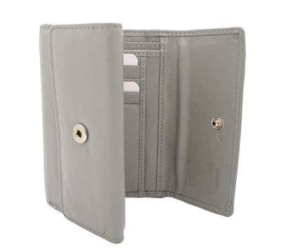 J. Wilson London Ladies RFID Safe Designer Leather Purse Card Women Wallet Zip Pocket Boxed