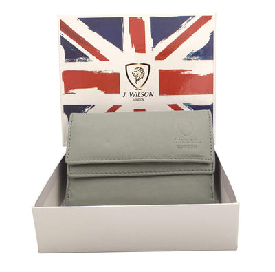 J. Wilson London Ladies RFID Safe Designer Leather Purse Card Women Wallet Zip Pocket Boxed