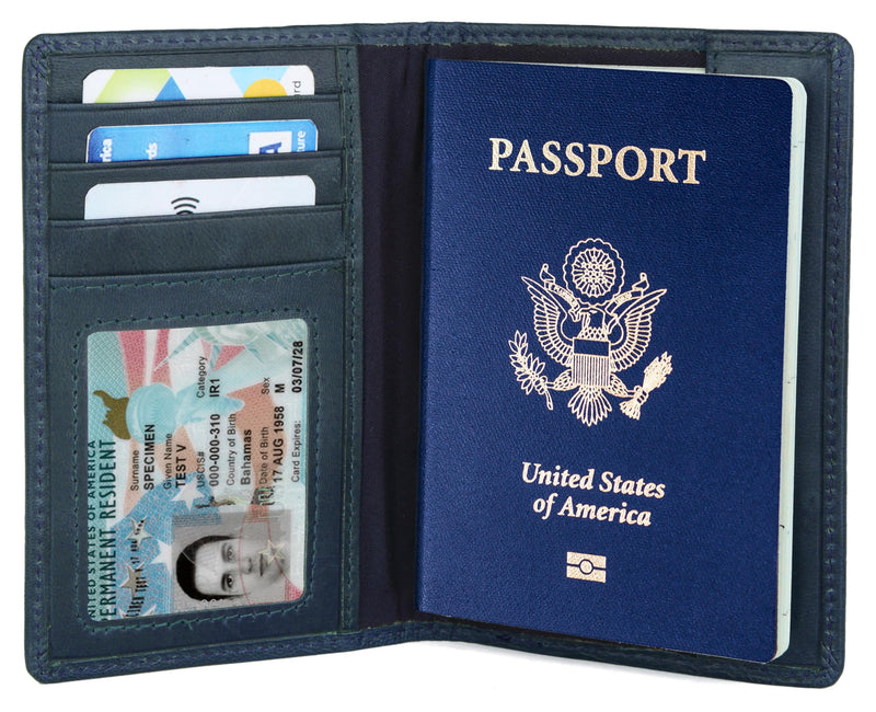 Hudson & James Passport Holder Real Leather RFID Blocking UK Passport Cover Travel Wallet Case with Card Slot Travel Document Organizer Ticket Travel Essential