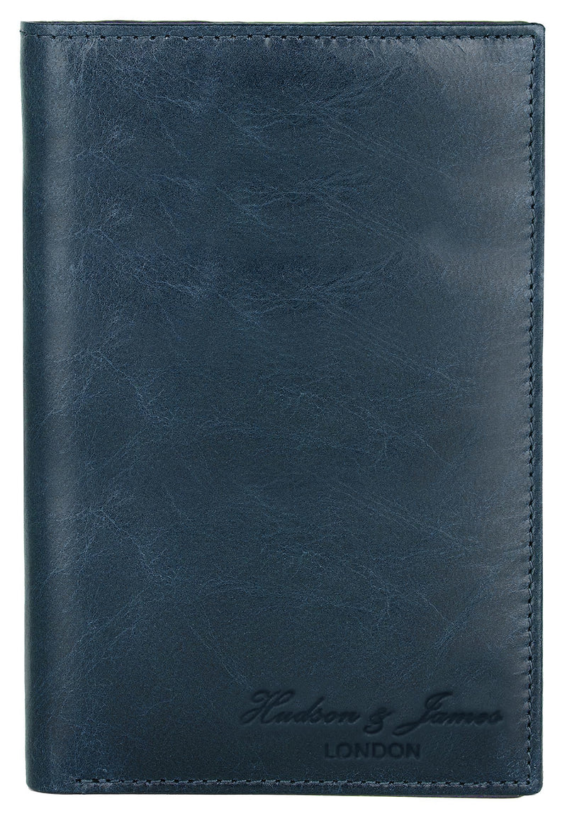 Hudson & James Passport Holder Real Leather RFID Blocking UK Passport Cover Travel Wallet Case with Card Slot Travel Document Organizer Ticket Travel Essential