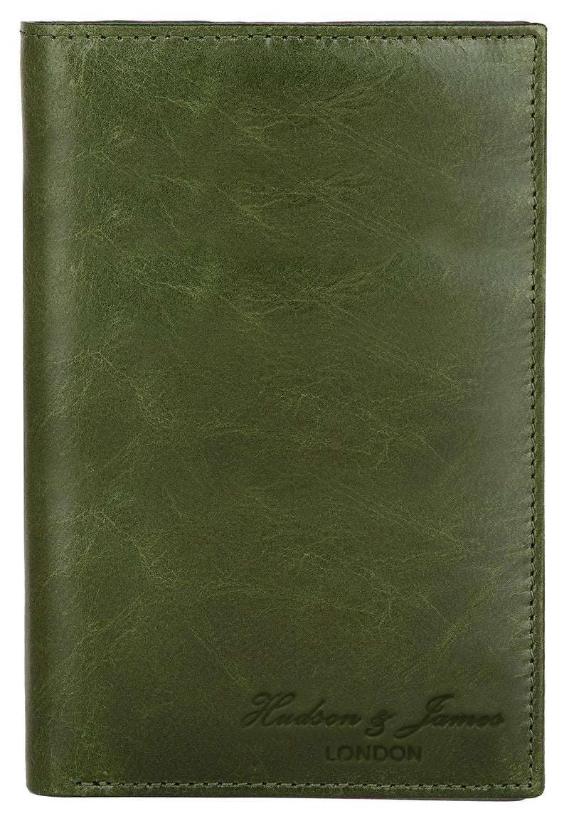 Hudson & James Passport Holder Real Leather RFID Blocking UK Passport Cover Travel Wallet Case with Card Slot Travel Document Organizer Ticket Travel Essential