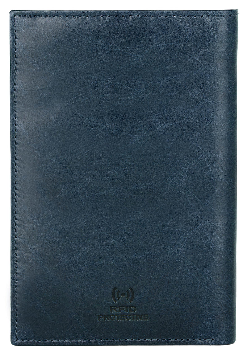 Hudson & James Passport Holder Real Leather RFID Blocking UK Passport Cover Travel Wallet Case with Card Slot Travel Document Organizer Ticket Travel Essential