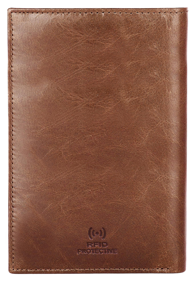 Hudson & James Passport Holder Real Leather RFID Blocking UK Passport Cover Travel Wallet Case with Card Slot Travel Document Organizer Ticket Travel Essential