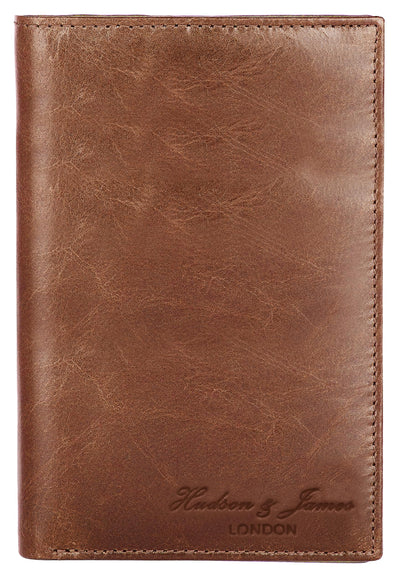 Hudson & James Passport Holder Real Leather RFID Blocking UK Passport Cover Travel Wallet Case with Card Slot Travel Document Organizer Ticket Travel Essential
