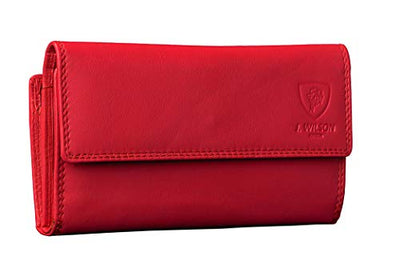 J. Wilson London Ladies RFID Safe Designer Leather Purse Card Women Wallet Zip Pocket Boxed