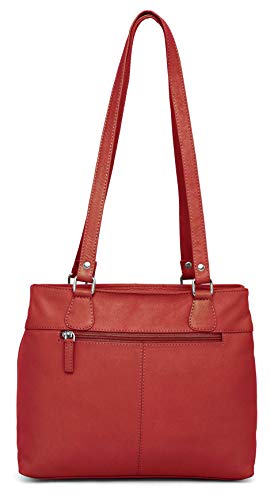 Designer Genuine Real Nappa Leather Handmade Women Ladies Travel Satchel Everyday Crossover Cross body Work iPad Shoulder Handbag Bag (Blue) (Red)