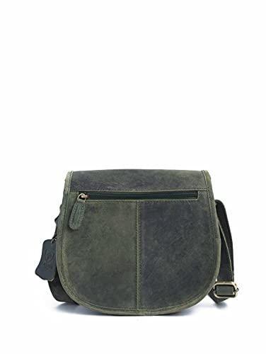 J. Wilson London - Designer Genuine Real Distressed Retro Vintage Hunter Leather Handmade Women Ladies Unisex Flapover Gypsy Festival Travel Crossover Shoulder Bag