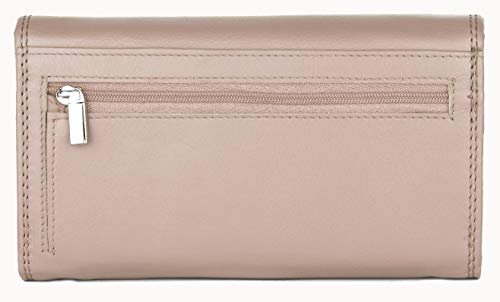 Ladies RFID Safe Designer Soft Leather Purse Card Women Clutch Wallet with Zip Pocket Gift Boxed