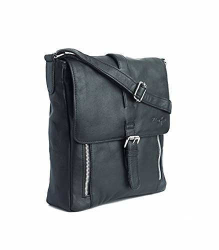 Hudson & James - Leather Designer Genuine Real Napa Handmade Unisex Cross Body Everyday Crossover Work iPad Shoulder Messenger Bag