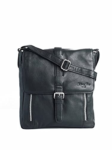 Hudson & James - Leather Designer Genuine Real Napa Handmade Unisex Cross Body Everyday Crossover Work iPad Shoulder Messenger Bag