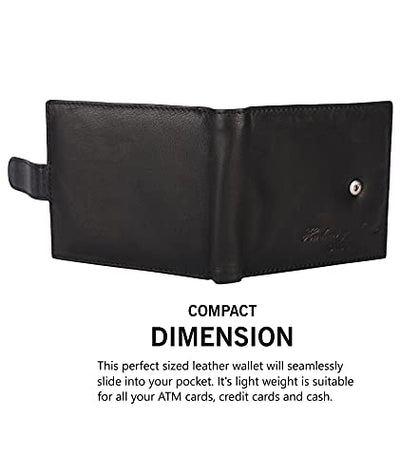 Designer Hudson & James London Real Leather Mens Wallet Credit Carder Holder Bifold Purse RFID Safe ID Protection Contactless Card Blocking with Gift Box