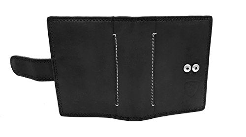 J. Wilson London Designer Soft Genuine Leather Credit Card Holder Wallet with Plastic Sleeves RFID Safe Contactless Blocking ID Protection 16 Clear Plastic Pockets - 4 Further Card