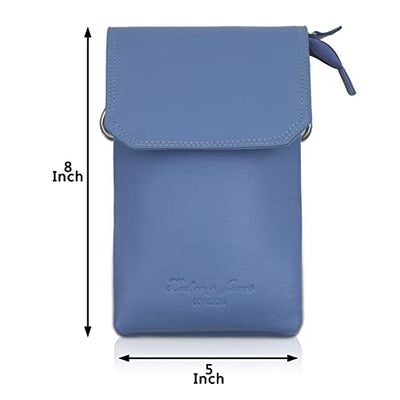 Genuine Leather Phone Bag, Real Leather Phone Purse, Small Mobile Phone Ladies Cross Body Shoulder Bag Wallet for Women with Adjustable Detachable Strap