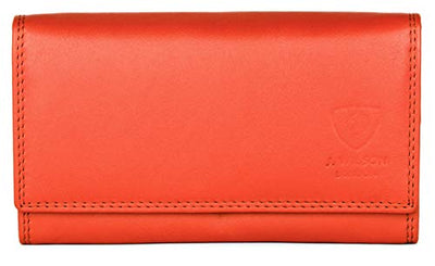 J. Wilson London Ladies RFID Protection Real Leather Purse Card Women Wallet Zip Coin Pocket