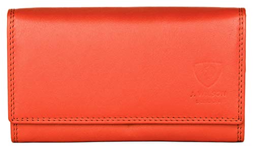 J. Wilson London Ladies RFID Protection Real Leather Purse Card Women Wallet Zip Coin Pocket