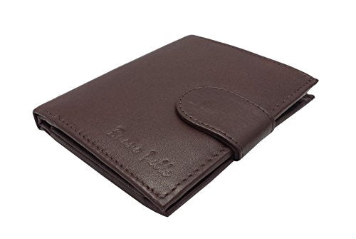 Buono Pelle Mens Bifold Coin Leather Wallet Black