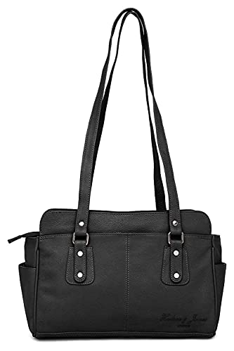 Hudson & James Designer Genuine Leather Women Ladies Travel Satchel Everyday Crossover Cross body Work iPad Shoulder Handbag Bag