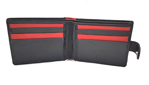 Buono Pelle Mens Bifold Coin Leather Wallet Black
