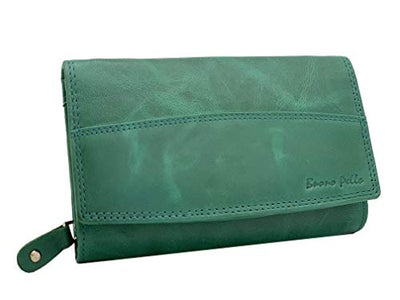 Buono Pelle Ladies Designer Luxury Quality Soft Nappa Leather Purse Card Women Clutch Wallet with Zip Pocket Gift Boxed