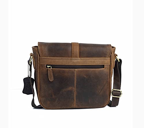 J. Wilson London - Designer 100% Pure Genuine Real Distressed Vintage Hunter Leather Handmade Unisex Crossover Shoulder Messenger Briefcase Bag