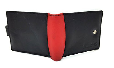 Buono Pelle Mens Bifold Coin Leather Wallet Black