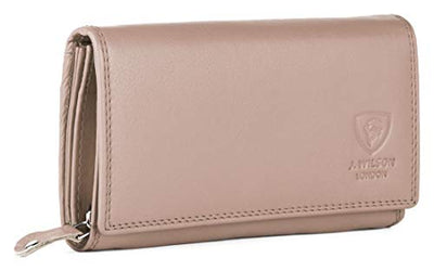 Ladies RFID Safe Designer Soft Leather Purse Card Women Clutch Wallet with Zip Pocket Gift Boxed