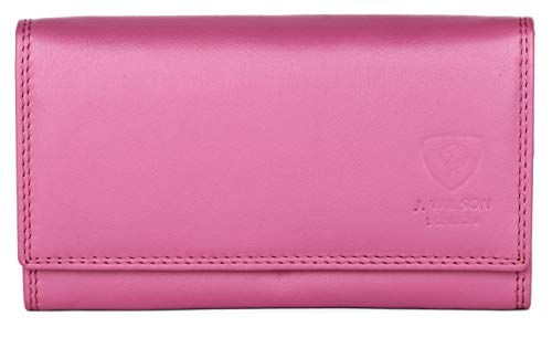 J. Wilson London Ladies RFID Protection Real Leather Purse Card Women Wallet Zip Coin Pocket