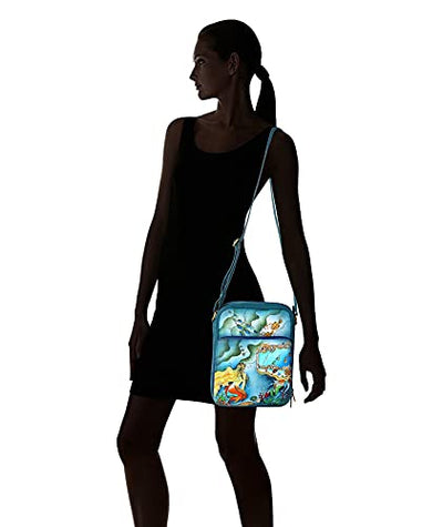 Designer Hand Painted Genuine Real Nappa Leather Handmade Women Ladies Travel Satchel Everyday Crossover Cross body Work Shoulder Handbag Bag