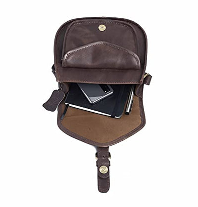 J. Wilson London - Designer Genuine Real Distressed Retro Vintage Hunter Leather Handmade Women Ladies Unisex Flapover Gypsy Festival Travel Crossover Shoulder Bag