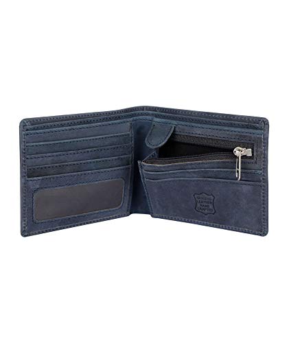 Mens Designer J Wilson RFID Blocking Genuine Real Leather Wallet with Zip Coin Pocket/Pouch Gift Boxed