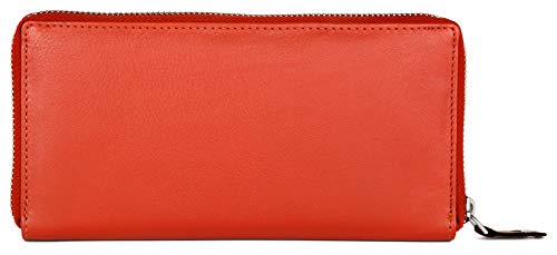 Ladies Designer RFID Safe Protection Luxury Quality Vintage Real Leather Purse Multi Credit Card Women Clutch Wallet with Zip Coin Pocket