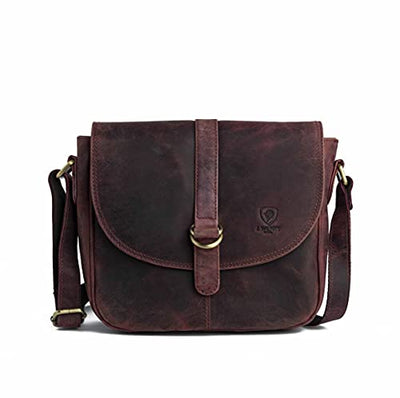 J. Wilson London - Designer 100% Pure Genuine Real Distressed Vintage Hunter Leather Handmade Unisex Crossover Shoulder Messenger Briefcase Bag