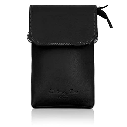 Genuine Leather Phone Bag, Real Leather Phone Purse, Small Mobile Phone Ladies Cross Body Shoulder Bag Wallet for Women with Adjustable Detachable Strap